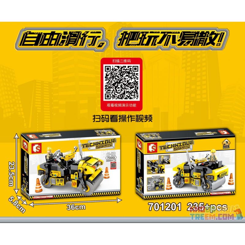 SEMBO 701201 non  CON LĂN TRỐNG ĐÔI bộ đồ chơi xếp lắp ráp ghép mô hình  TECHINQUE Kỹ Thuật Công Nghệ Cao Mô Hình Phương Tiện 235 khối