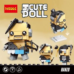 JISI 6848 non  MỘT NỬA bộ đồ chơi xếp lắp ráp ghép mô hình Brickheadz CUTEDOLL HANZO Nhân Vật Đầu To 130 khối