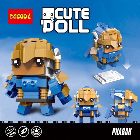 JISI 6849 non  PHARAOH EAGLE EMILY. bộ đồ chơi xếp lắp ráp ghép mô hình Brickheadz CUTEDOLL PHARAH Nhân Vật Đầu To 144 khối