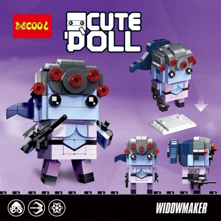 JISI 6850 non  GÓA PHỤ bộ đồ chơi xếp lắp ráp ghép mô hình Brickheadz CUTEDOLL WIDOWMAKER Nhân Vật Đầu To 153 khối