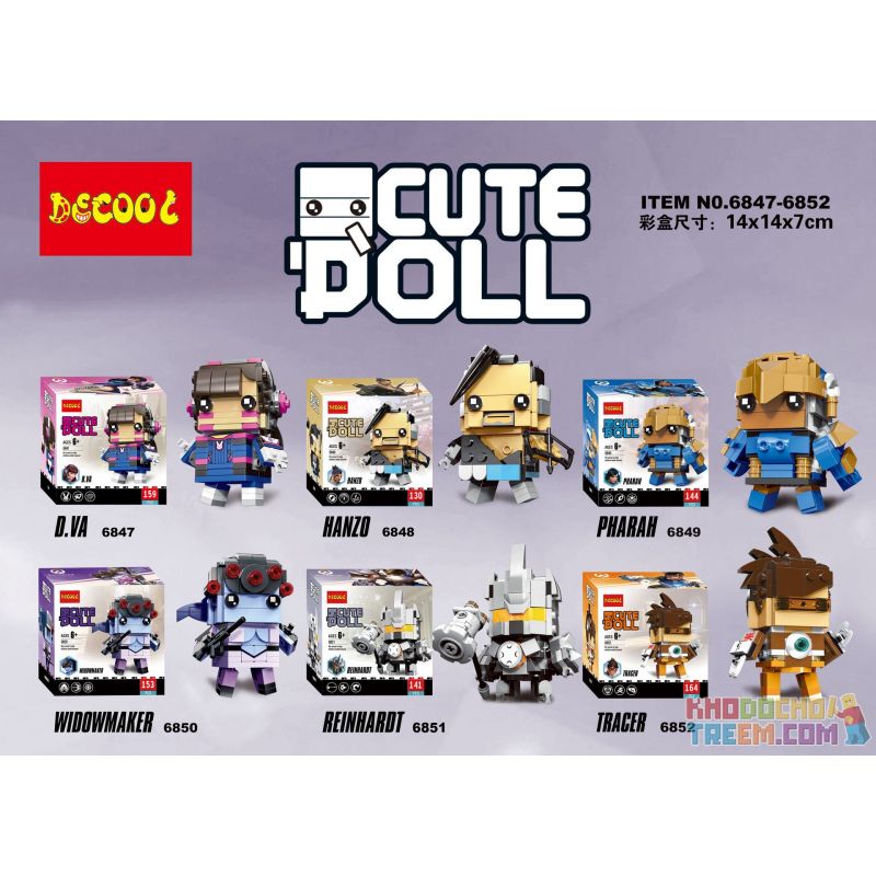 JISI 6850 non  GÓA PHỤ bộ đồ chơi xếp lắp ráp ghép mô hình Brickheadz CUTEDOLL WIDOWMAKER Nhân Vật Đầu To 153 khối