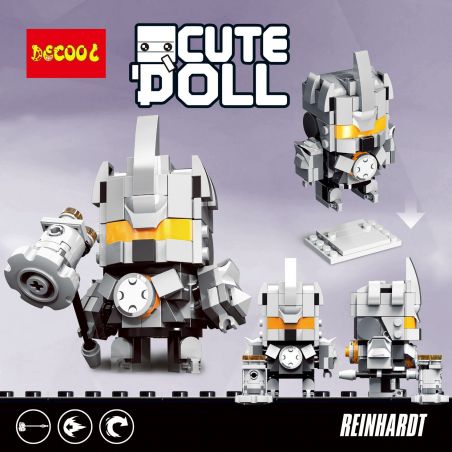 JISI 6851 non  LEINHART. bộ đồ chơi xếp lắp ráp ghép mô hình Brickheadz CUTEDOLL REINHARDT Nhân Vật Đầu To 141 khối
