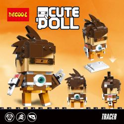 JISI 6852 non  NGƯỜI TRUY TÌM bộ đồ chơi xếp lắp ráp ghép mô hình Brickheadz CUTEDOLL TRACER Nhân Vật Đầu To 164 khối