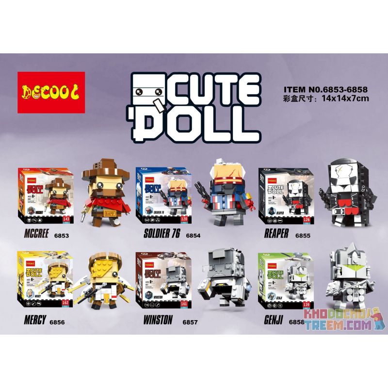 JISI 6855 non  REAPER NGHIỆT NGÃ bộ đồ chơi xếp lắp ráp ghép mô hình Brickheadz CUTEDOLL REAPER Nhân Vật Đầu To 126 khối