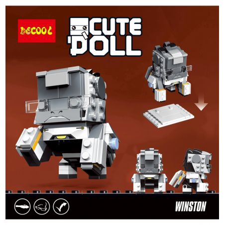 JISI 6857 non  WINSTON. bộ đồ chơi xếp lắp ráp ghép mô hình Brickheadz CUTEDOLL WINSTON Nhân Vật Đầu To 161 khối