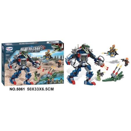 Winner 5061 non  QUỶ CÁ SẤU CHIẾN TRANH CƠ THÚ bộ đồ chơi xếp lắp ráp ghép mô hình Crocodile Special Forces Cá Sấu Đặc Nhiệm 6 khối