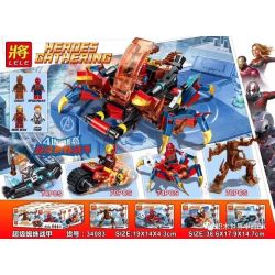 LELE 34083 non  SỰ KẾT HỢP SUPER SPIDER BATTLEGEAR 4 bộ đồ chơi xếp lắp ráp ghép mô hình Super Heroes HEROES GATHERING Siêu Nhân Anh Hùng 296 khối