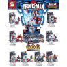 SHENG YUAN SY SY1272 1272 non  NGƯỜI NHỆN MINIFIGURE 8 bộ đồ chơi xếp lắp ráp ghép mô hình Super Heroes ARANEID-MAN Siêu Nhân Anh Hùng 287 khối