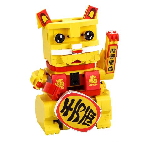 DOUBLEE CADA C51037 51037 non  CON MÈO MAY MẮN bộ đồ chơi xếp lắp ráp ghép mô hình  LUCKY CAT Kỹ Thuật Công Nghệ Cao Mô Hình Phương Tiện 525 khối