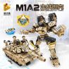 PanlosBrick 621020 Panlos Brick 621020 non  XE TĂNG CHIẾN ĐẤU CHỦ LỰC M1A2 bộ đồ chơi xếp lắp ráp ghép mô hình Transformers SUPER DEFORMATION M1A2 MAIN BATTLE TANK Robot Đại Chiến Người Máy Biến Hình 810 khối
