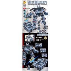 PanlosBrick 621022 Panlos Brick 621022 non  XE TĂNG HẠNG NẶNG TIGER bộ đồ chơi xếp lắp ráp ghép mô hình Transformers SUPER DEFORMATION PANZERKAMPFWAGEN TIGER AUSFÜHRUNG Robot Đại Chiến Người Máy Biến Hình 827 khối