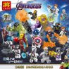 LELE 34095 non  BỘ SƯU TẬP 16 MÔ HÌNH NHÂN VẬT AVENGERS 4 bộ đồ chơi xếp lắp ráp ghép mô hình Super Heroes Siêu Nhân Anh Hùng