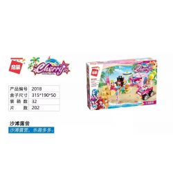 Enlighten 2018 Qman 2018 non  CẮM TRẠI TRÊN BÃI BIỂN bộ đồ chơi xếp lắp ráp ghép mô hình  CHERRY Các Bạn Gái 202 khối