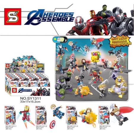 SHENG YUAN SY SY1311 1311 non  AVENGERS 4 MINIFIGURE 16 MÔ HÌNH bộ đồ chơi xếp lắp ráp ghép mô hình Super Heroes AHEROES ASSEMBLE Siêu Nhân Anh Hùng