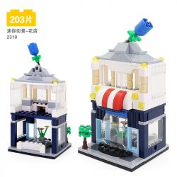 WANGE 2310 non  MINI STREET VIEW-CỬA HÀNG HOA bộ đồ chơi xếp lắp ráp ghép mô hình Mini Modular FLOWER SHOP Đường Phố Thu Nhỏ 203 khối