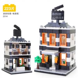 WANGE 2314 non  CHẾ ĐỘ XEM PHỐ NHỎ-RẠP CHIẾU PHIM bộ đồ chơi xếp lắp ráp ghép mô hình Mini Modular CINEMA Đường Phố Thu Nhỏ 223 khối