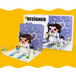 WANGE 2102 non  THIỆP CHÚC MỪNG BA CHIỀU CHO CÔ DÂU bộ đồ chơi xếp lắp ráp ghép mô hình Creator HAPPY WEDDING Sáng Tạo 223 khối