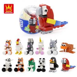 WANGE WG01 non  GACHA ĐỘNG VẬT 12 TRONG bộ đồ chơi xếp lắp ráp ghép mô hình Animals CAPSULE MINI ANIMAL BUILDING BLOCK 12IN1