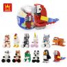 WANGE WG01 non  GACHA ĐỘNG VẬT 12 TRONG bộ đồ chơi xếp lắp ráp ghép mô hình Animals CAPSULE MINI ANIMAL BUILDING BLOCK 12IN1