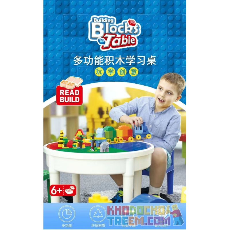 WANGE 68012 non  BÀN HỌC +300 bộ đồ chơi xếp lắp ráp ghép mô hình Basic BUILDING BLOCKS TABLE&300PCS BASIC Khối Cơ Bản 300 khối
