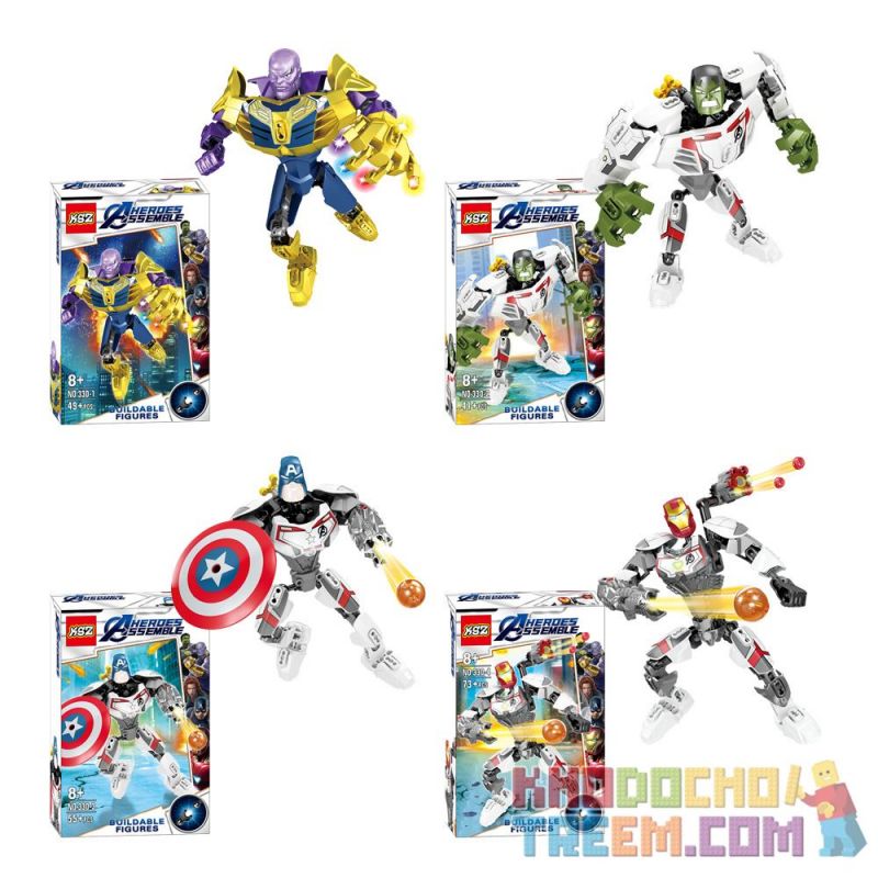 XSZ KSZ 330 non  BỘ ĐỒ LƯỢNG TỬ bộ đồ chơi xếp lắp ráp ghép mô hình Marvel Super Heroes AHEROES ASSEMBLE Siêu Anh Hùng Marvel 49 khối