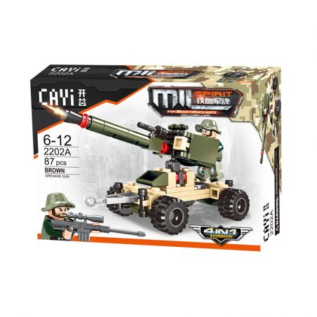 CAYI 2202 non  3 TỔ HỢP PHÁO PHÒNG KHÔNG 4 bộ đồ chơi xếp lắp ráp ghép mô hình Iron Blood Military Spirit IRON BLOOD MILITARY SPIRIT HIGH-ALTITUDE GUN 350 khối
