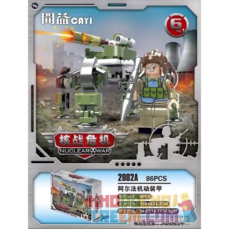 CAYI 2002A 2002B 2002C 2002D 2002E 2002F non  6 TỔ HỢP CÁC NỀN TẢNG HỎA LỰC DI ĐỘNG bộ đồ chơi xếp lắp ráp ghép mô hình Nuclear War Chiến Tranh Hạt Nhân 520 khối