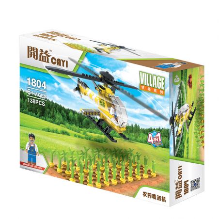 CAYI 1804 non  MÁY PHUN THUỐC TRỪ SÂU bộ đồ chơi xếp lắp ráp ghép mô hình City VILLAGE Thành Phố 138 khối