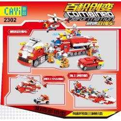 CAYI 2302 non  CHỮA CHÁY SERIES 9 CÁC LOẠI MÁY BAY HỖ TRỢ TRÊN KHÔNG PHƯƠNG TIỆN CỨU HỘ TỐC ĐỘ VÀ TÀU BIỂN bộ đồ chơi xếp lắp ráp ghép mô hình Combined Deformation COMBINED DEFORMATION FIRE Robot Kết Hợp 721 khối