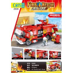 CAYI 2606 non  XE CỨU HỎA BẰNG BỌT bộ đồ chơi xếp lắp ráp ghép mô hình Fire Rescure FIRERESCUE FOAM TRUCK 437 khối
