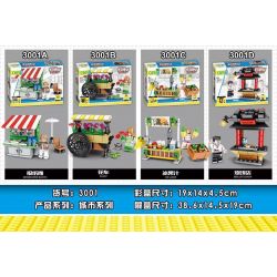 CAYI 3001A 3001B 3001C 3001D non  4 LOẠI GIAN HÀNG BÁO PHAO NỔI NƯỚC ĐÁ CỬA BÁNH QUY bộ đồ chơi xếp lắp ráp ghép mô hình City Thành Phố 348 khối