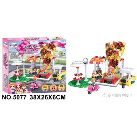Winner 5077 non  NHÀ PIZZA bộ đồ chơi xếp lắp ráp ghép mô hình  Các Bạn Gái 290 khối