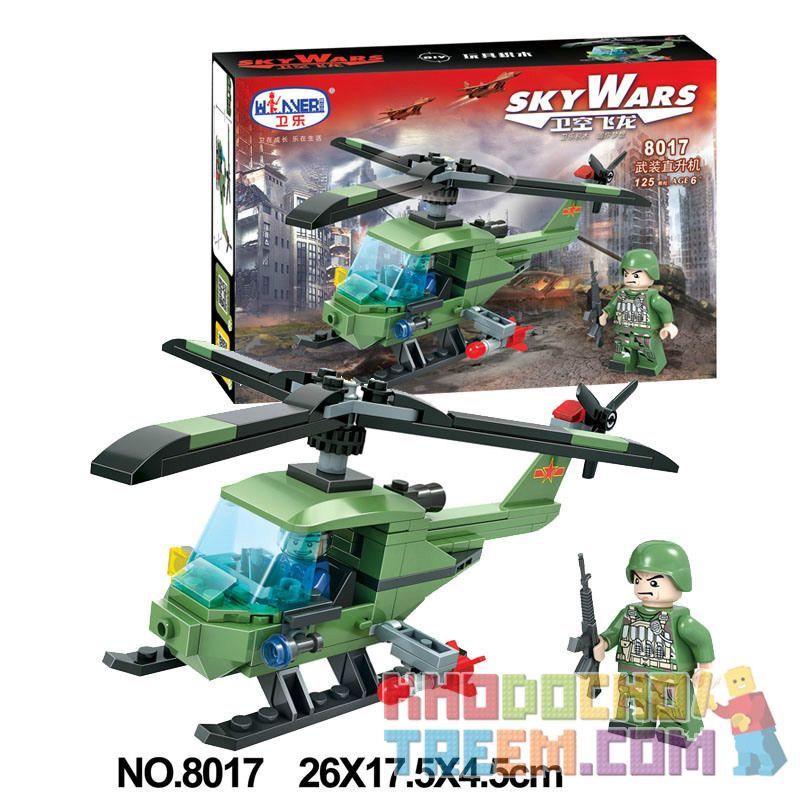 Winner 8017 non  TRỰC THĂNG QUÂN SỰ bộ đồ chơi xếp lắp ráp ghép mô hình Sky Wars SKYWARS Không Chiến 125 khối