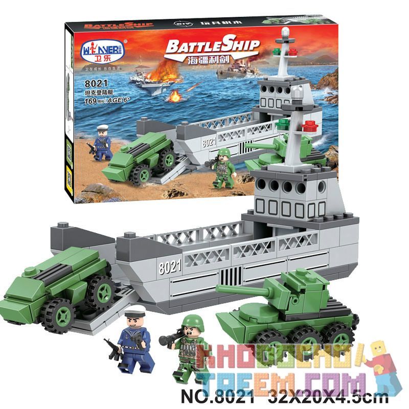 Winner 8021 non  TÀU ĐỔ BỘ bộ đồ chơi xếp lắp ráp ghép mô hình Battle Ship BATTLESHIP Tàu Chiến 169 khối