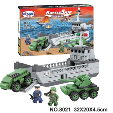 Winner 8021 non  TÀU ĐỔ BỘ bộ đồ chơi xếp lắp ráp ghép mô hình Battle Ship BATTLESHIP Tàu Chiến 169 khối