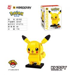 Enlighten A0101 0101 Qman A0101 0101 non  PIKUCHU. bộ đồ chơi xếp lắp ráp ghép mô hình Pokémon POKEMON 116 khối