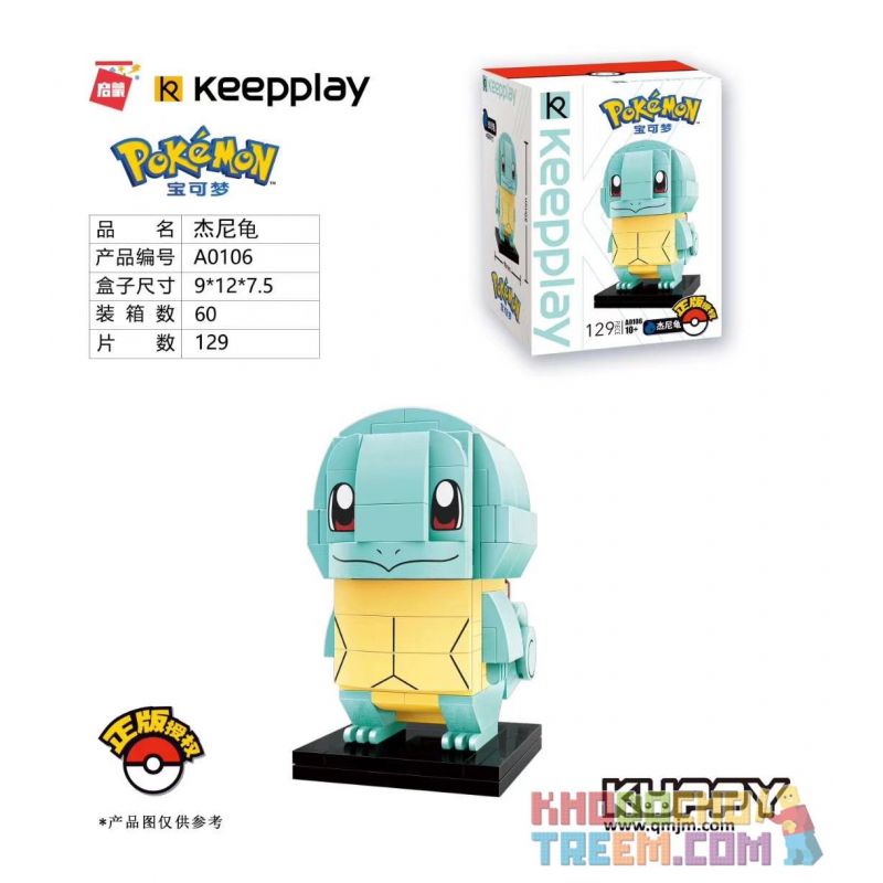 Enlighten A0106 0106 Qman A0106 0106 non  JENNY RÙA bộ đồ chơi xếp lắp ráp ghép mô hình Pokémon POKEMON 129 khối