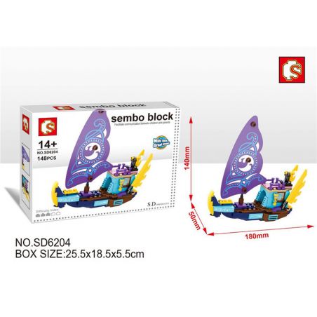 SEMBO SD6204 6204 non  CON TÀU PHIÊU LƯU SỬ THI CỦA NAIDA bộ đồ chơi xếp lắp ráp ghép mô hình  SEMBO BLOCK Các Bạn Gái 148 khối