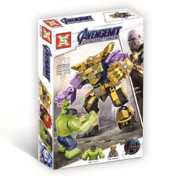SX 4008 non  THANOS MECHA VÀ HULK bộ đồ chơi xếp lắp ráp ghép mô hình Marvel Super Heroes AVENGEMT Siêu Anh Hùng Marvel 292 khối
