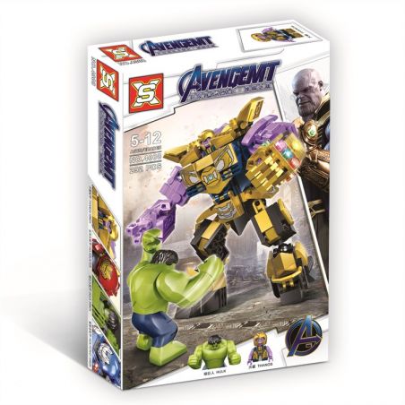 SX 4008 non  THANOS MECHA VÀ HULK bộ đồ chơi xếp lắp ráp ghép mô hình Marvel Super Heroes AVENGEMT Siêu Anh Hùng Marvel 292 khối