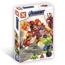 SX 4009 non  AVENGERS NGƯỜI SẮT HULKBUSTER VS bộ đồ chơi xếp lắp ráp ghép mô hình Marvel Super Heroes AVENGEMT Siêu Anh Hùng Marvel 320 khối