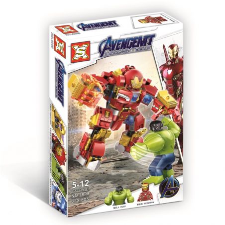 SX 4009 non  AVENGERS NGƯỜI SẮT HULKBUSTER VS bộ đồ chơi xếp lắp ráp ghép mô hình Marvel Super Heroes AVENGEMT Siêu Anh Hùng Marvel 320 khối