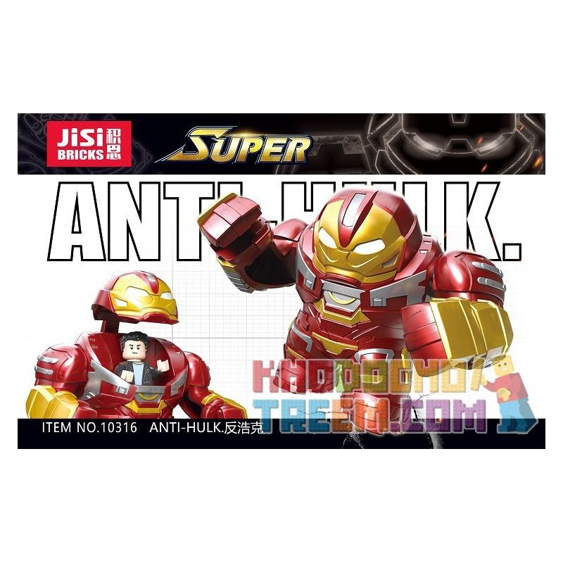 JISI 10316 0316 non  BỘ GIÁP IRON MAN CHỐNG HULK MECH HÌNH NHÂN VẬT STARK bộ đồ chơi xếp lắp ráp ghép mô hình Super Heroes ANTI-HULK Siêu Nhân Anh Hùng