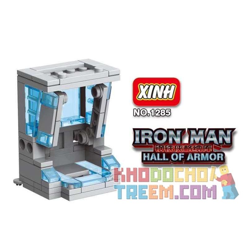 XINH 1285 non  NGƯỜI SẮT GANAKU bộ đồ chơi xếp lắp ráp ghép mô hình Super Heroes IRON MAN HALL OF ARMOR Siêu Nhân Anh Hùng