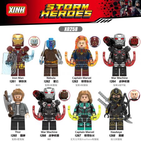 XINH X0258 0258 1261 1262 1263 1264 1265 1266 1267 1268 non  8 BỘ ĐỒ MINIFIGURE bộ đồ chơi xếp lắp ráp ghép mô hình Marvel Super Heroes STORM HEROES Siêu Anh Hùng Marvel