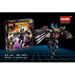 HSANHE 2803 non  MS-SẤM bộ đồ chơi xếp lắp ráp ghép mô hình Gundam MOBILE SUIT Đại Chiến Gundam 530 khối