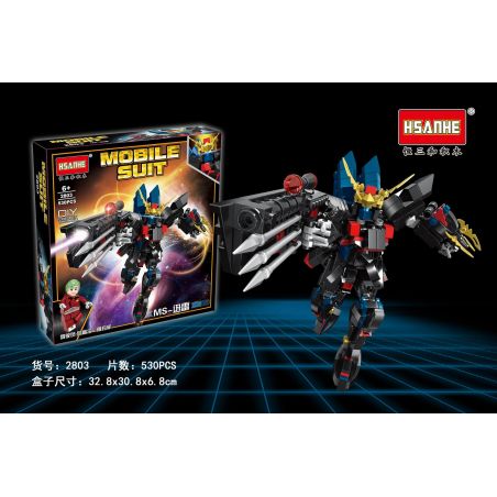 HSANHE 2803 non  MS-SẤM bộ đồ chơi xếp lắp ráp ghép mô hình Gundam MOBILE SUIT Đại Chiến Gundam 530 khối