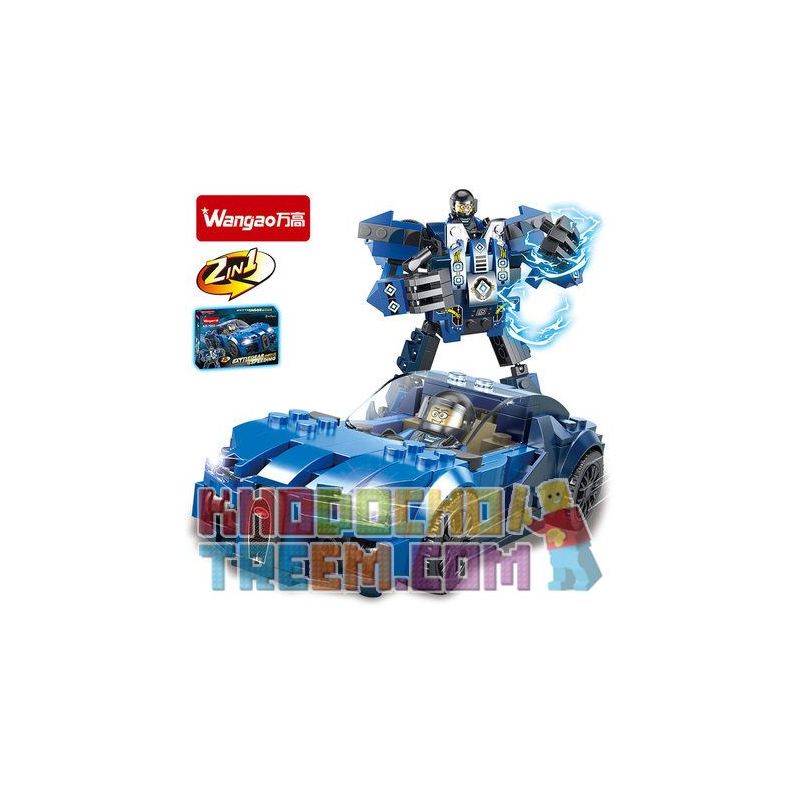 WANGAO 7017 non  XE BỌC THÉP TỐC ĐỘ BUGATTI VEYRON bộ đồ chơi xếp lắp ráp ghép mô hình Transformers BATTLEGEAR SPEEDING Robot Đại Chiến Người Máy Biến Hình 238 khối