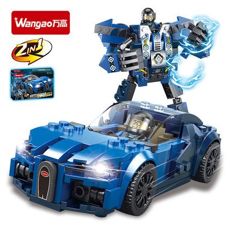 WANGAO 7017 non  XE BỌC THÉP TỐC ĐỘ BUGATTI VEYRON bộ đồ chơi xếp lắp ráp ghép mô hình Transformers BATTLEGEAR SPEEDING Robot Đại Chiến Người Máy Biến Hình 238 khối
