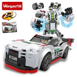 WANGAO 7020 non  NISSAN GTR. bộ đồ chơi xếp lắp ráp ghép mô hình Transformers BATTLEGEAR SPEEDING Robot Đại Chiến Người Máy Biến Hình 256 khối
